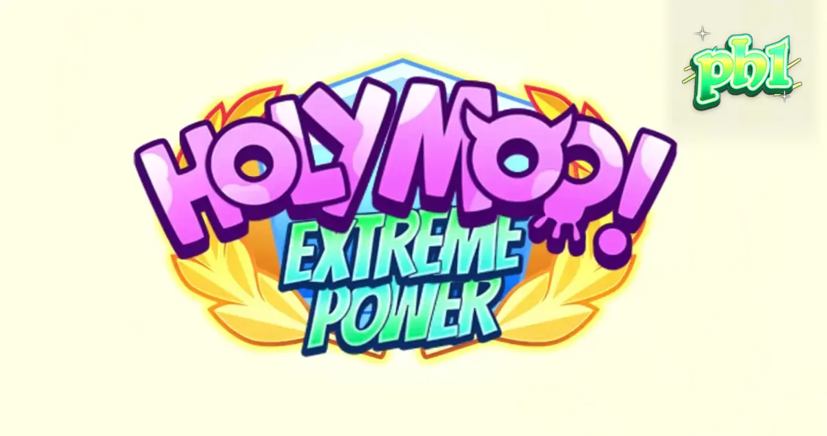 Makulay na 2D cartoon graphics ng Holy Moo! Extreme Power slot na nagtatampok ng mga diyos na baka.